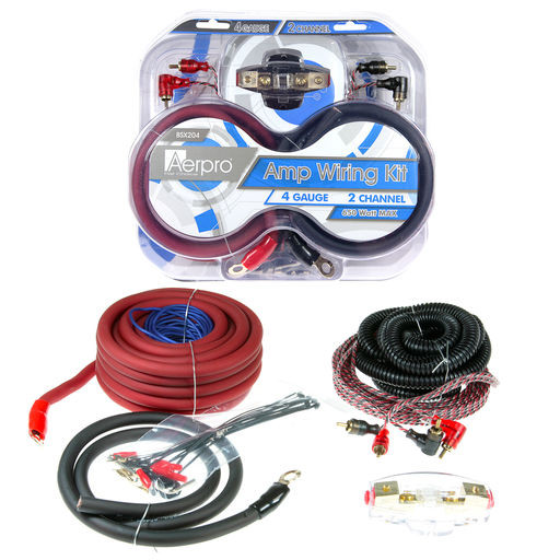 4 AWG BASSIX 650 WATT 2-CH AMP CABLE KIT