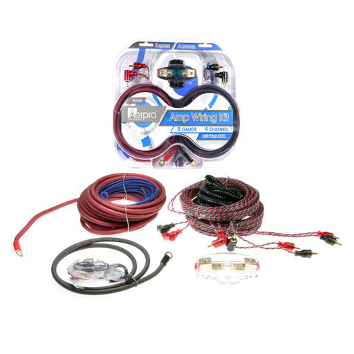 8 AWG BASSIX 450 WATT 4-CH AMP WIRING KIT