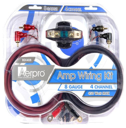 8 AWG BASSIX 450 WATT 4-CH AMP WIRING KIT