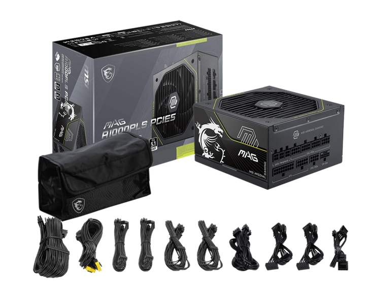 1000W MSI MAG A1000PLS PCIE5 POWER SUPPLY