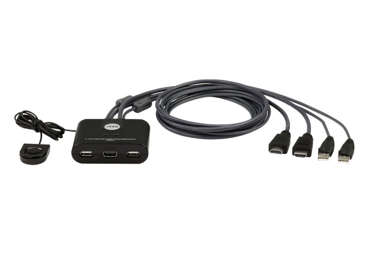 ATEN CS22HF-AT 2-PORT USB FULL HD HDMI CABLE KVM SWITCH