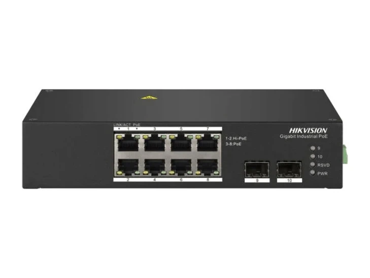 HIKVISION TRANSMISSION 3T0510HP8 PORT UNMANAGED HI-POE SWITCH 8 x GIGABIT UPLINK 90W 2YR