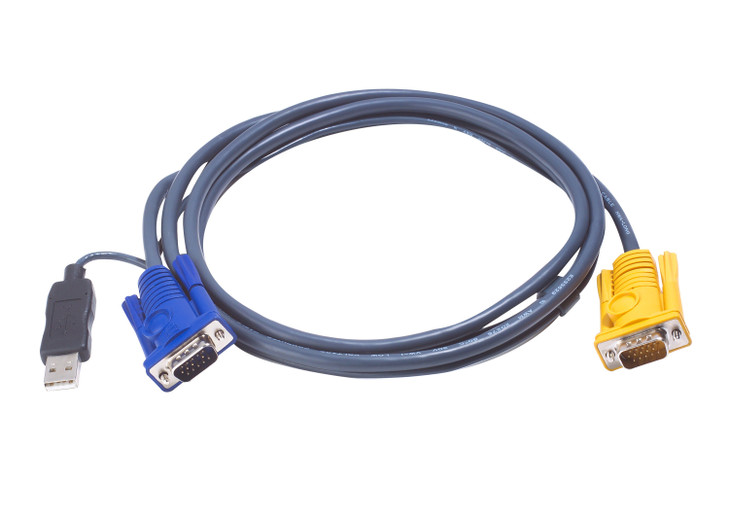 ATEN 1.8M 3IN1 VGA CONSOLE TO USB PC KVM SLIM CABLE