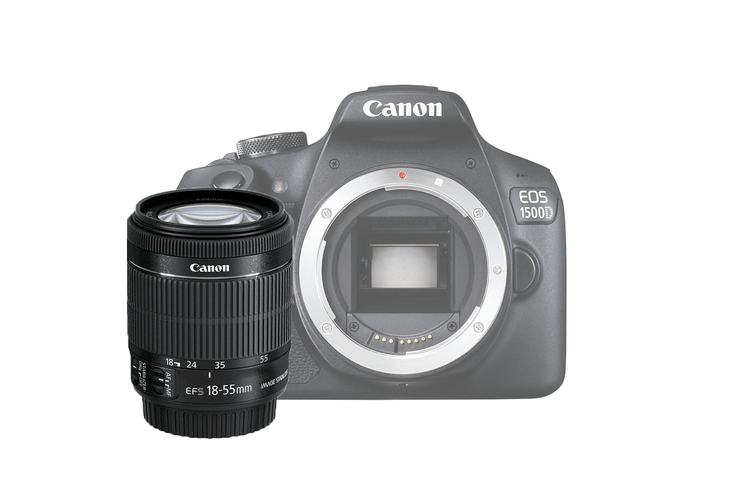 Canon EOS 1500D 24.1 Megapixel Digital SLR Camera with Lens - 18 mm - 55 mm - CMOS Sensor - Autofocus - 7.6 cm (3")LCD - Optical Viewfinder - 3.1x Optical Zoom - Optical (IS) - 6000 x 4000 Image - 1920 x 1080 Video - Full HD Recording - HD Movie Mode - Wi