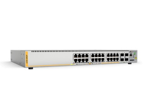 Allied Telesis L2+ switch with 24 x 10/100/1000T PoE ports and 4 x 100/1000X SFP ports, AU Power Cord