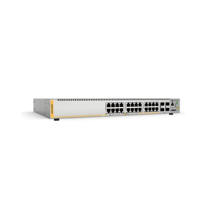 Allied Telesis L2+ switch with 24 x 10/100/1000T PoE ports and 4 x 100/1000X SFP ports, AU Power Cord