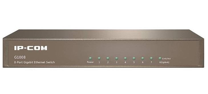 IP-COM (G1008) 8-Port Gigabit Unmanaged Desktop Switch, 4kv lightning protection