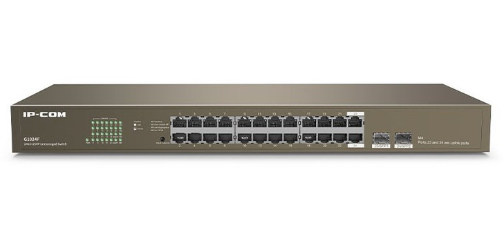 IP-COM (G1024F) 24GE + 2SFP Gigabit Unmanaged Switch, 6kv lightning protection