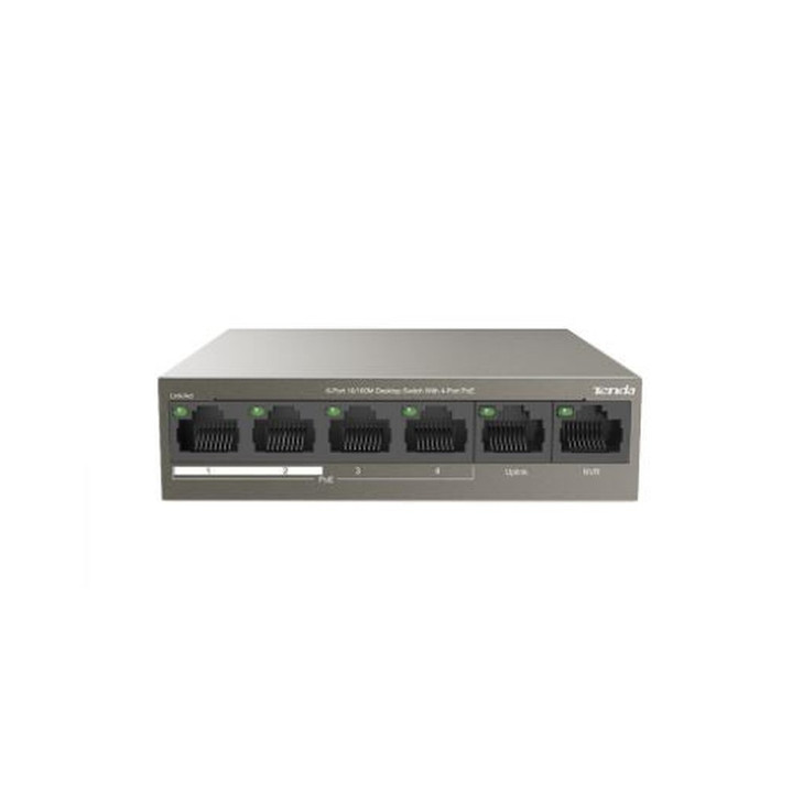 Tenda (TEF1106P-4-63W) 6-Port 10/100M Desktop Switch with 4-Port PoE+