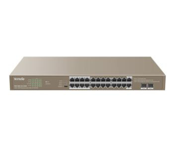 TENDA (TEG1126P-24-410W) 24GE + 2SFP Ethernet Switch With 24-Port PoE+