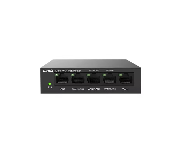 Tenda (G0-5G-PoE) 5-Port Gigabit Ethernet PoE Router with A/C