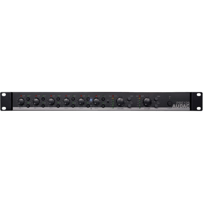 AUDAC PRE126 STEREO PRE AMP WITH BLUETOOTH DUAL ZONE AUDAC