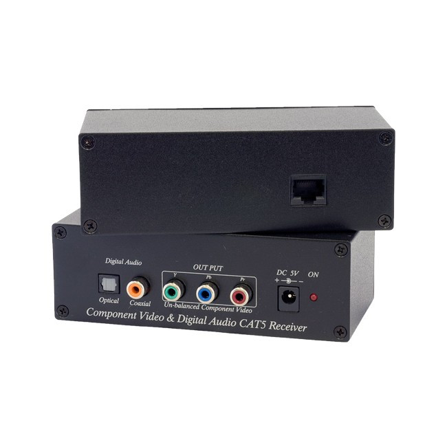 CV02A-4 COMPONENT VIDEO CAT5 EXTENDER 2PCS/SET BALUN DIGITAL AUDIO