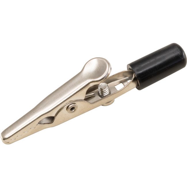 HC508B ALLIGATOR CLIP BLACK SCREW TERMINATING
