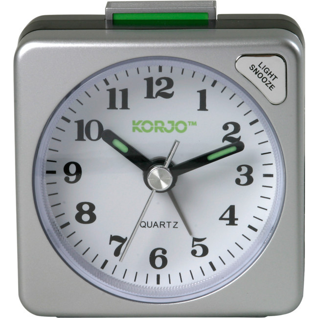 KORJO AAC73 ANALOGUE TRAVEL ALARM CLOCK SNOOZE BUTTON AND NIGHT LIGHT