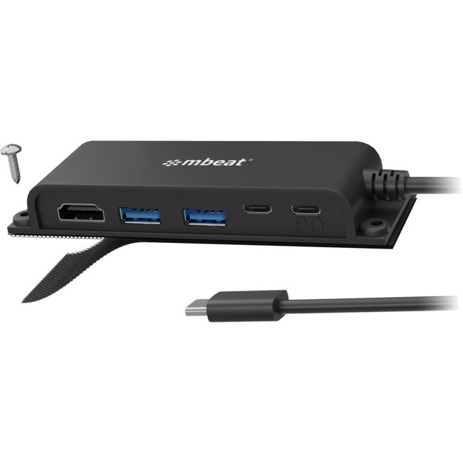 MBEAT HUBE05 MOUNTABLE 5 PORT USB-C HUB 4K HDMI 60W PD CHARGING