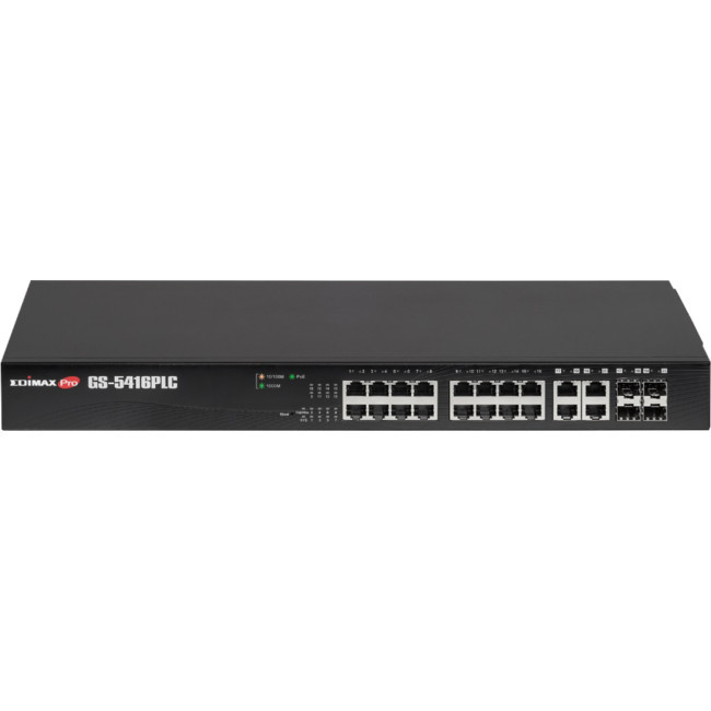 EDIMAX GS5416PLC 16 PORT GIGA POE SMART SWITCH 330W SFP