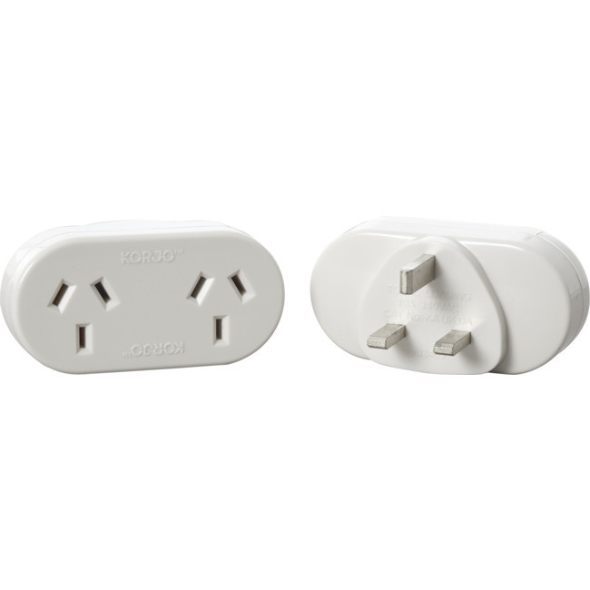 KORJO KAUKDA DUAL AUST. TO SINGLE UK TRAVEL ADAPTOR KORJO