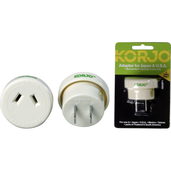 KORJO JA06 AUST. TO JAPAN TRAVEL ADAPTOR FOR AUSTRALIA 240V PLUG- FIT24