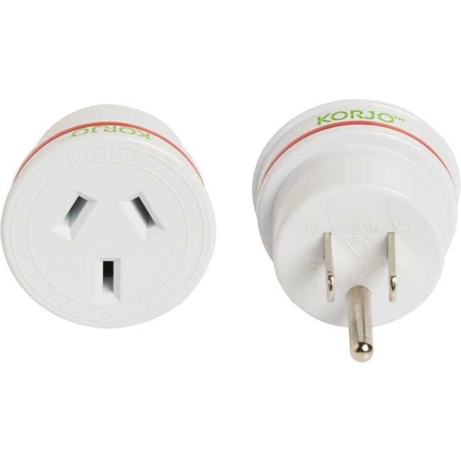 KORJO KAUS AUST. TO USA TRAVEL ADAPTOR FOR AUSTRALIA 240V PLUG- FIT28