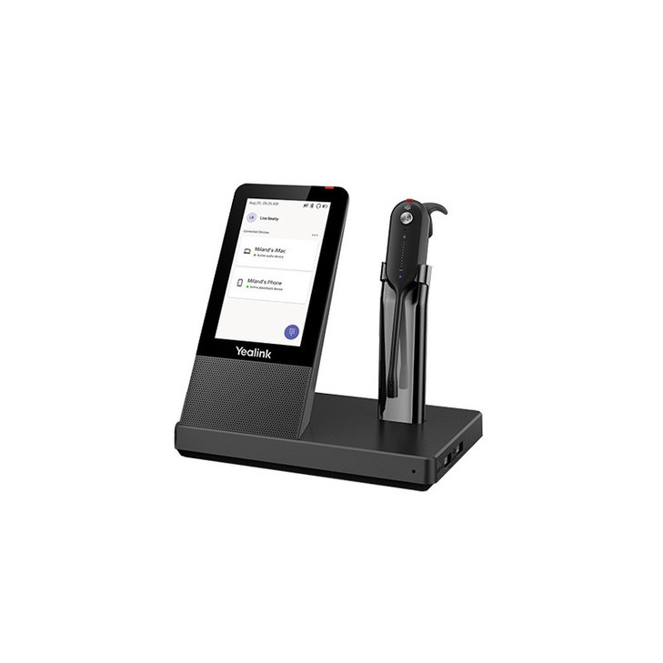 Yealink WH67 Standard UC DECT Wirelss Headset for Microsoft TEAMS, With Touchscreen, Busylight On Headset