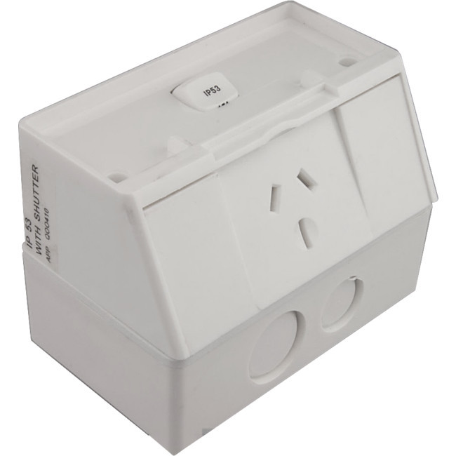 TRANSCO P1WP IP53 SINGLE POWER POINT 10A OUTDOOR WEATHERPROOF