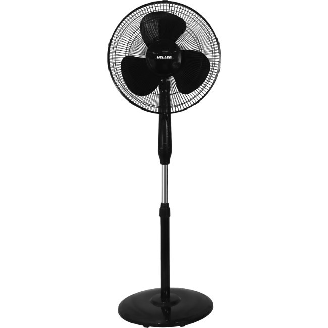 HELLER HPF40RB 40CM BLACK PEDESTAL FAN WITH REMOTE CONTROL