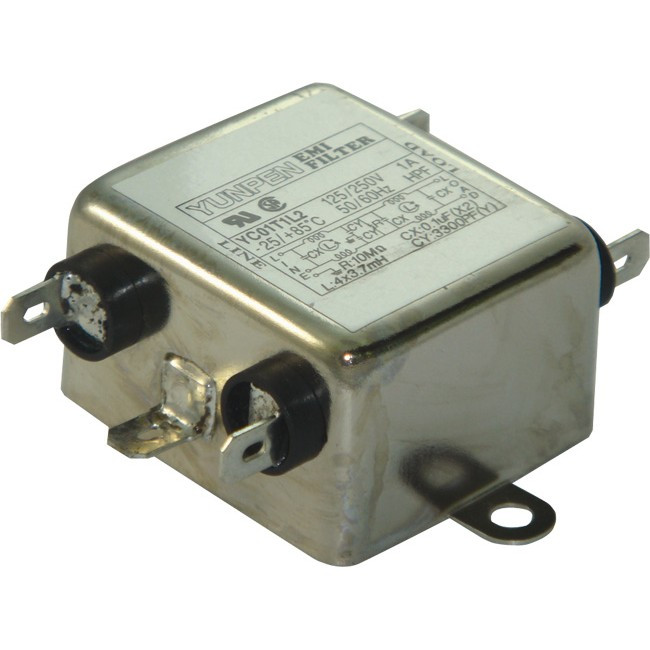 YUNPEN YC10T1L2 10AMP TWO STAGE EMI FILTER FASTON LUG - HIGH PERFORMANCE