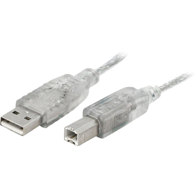 ASTROTEK LC7201 2M USB-A PLUG TO USB-B PLUG LEAD USB2.0 - TRANSPARENT