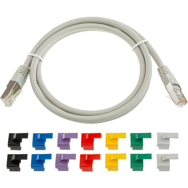 EVERSURE PC6A2.1/GRY GREY CAT6A PATCH SHIELDED 2.1M MULTI COLOURED CLIPS