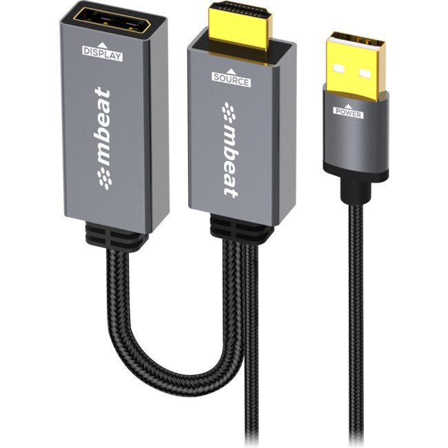 MBEAT LC7994 4K HDMI TO DISPLAY PORT ADAPTER WITH USB POWER TOUGH LINK