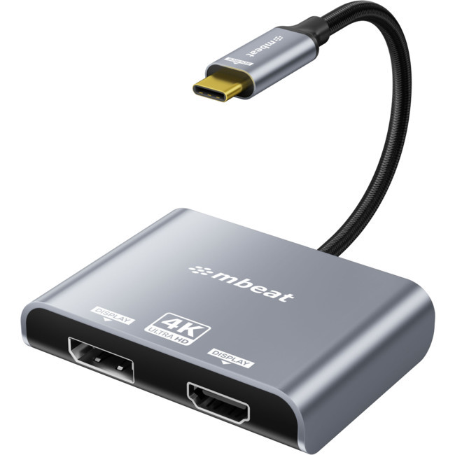 MBEAT LC8042 4K USB-C TO DP AND HDMI MST ADAPTER TOUGHLINK (MB-XAD-C2DPHD)