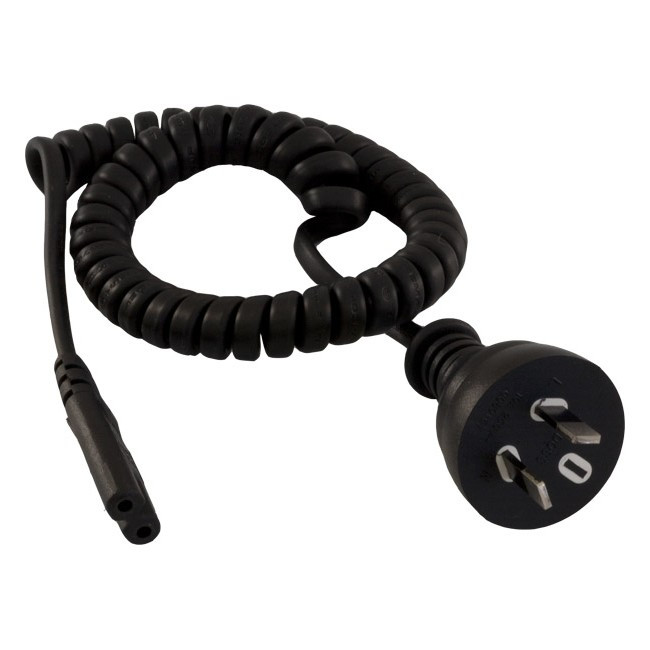 DOSS C720AC CURLY FIG-8 MAINS LEAD - 2M FIGURE 8 IEC- C7 FIG8