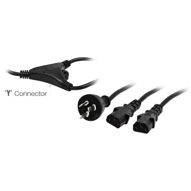 DOSS K9YIEC2 MAINS POWER TO 2X IEC 'Y' - 2M 240V TO 2XIEC SOCKET LEAD
