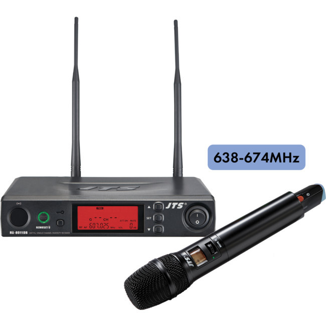 JTS 8011DBKITHB4 HANDHELD WIRELESS SYSTEM 638-674MHZ 1 X RU-801DB RX & 1 X RU850LTH H/H TX