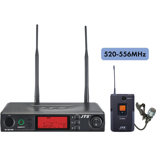 JTS 8011DBKITBB1 BELT PACK WIRELESS MIC SYSTEM 520-556MHZ 1 X RU-8011DB RX - 1 X RU-850LTB B/P & CM501 MIC