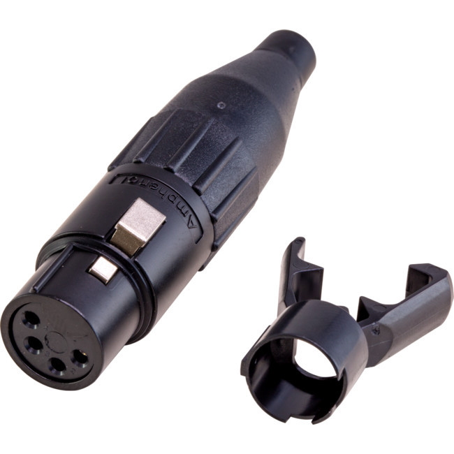 AMPHENOL PD5333 4 PIN XLR LINE SOCKET - BLACK (AC4FB)