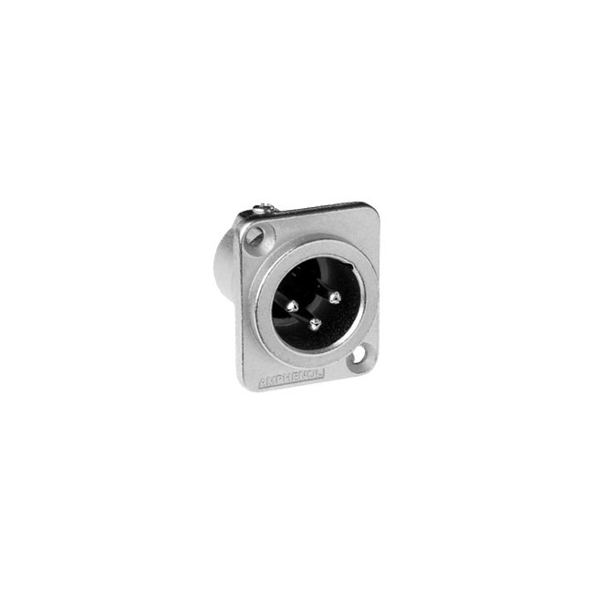 AMPHENOL PD5340 3 PIN PANEL XLR PLUG ( AC3MDZ) SQUARE METAL