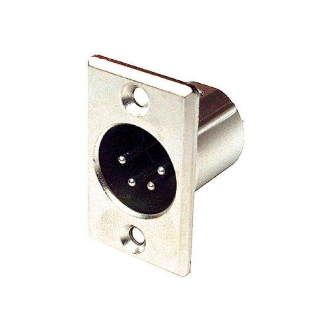 AMPHENOL PD5356 4 PIN PANEL XLR PLUG METAL RECTANGULAR