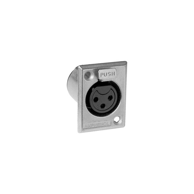 AMPHENOL PD5365 3 PIN PANEL XLR SOCKET METAL RECTANGULAR