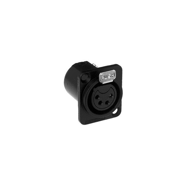 AMPHENOL PD5372 4 PIN PANEL XLR SOCKET METAL BLACK SQUARE