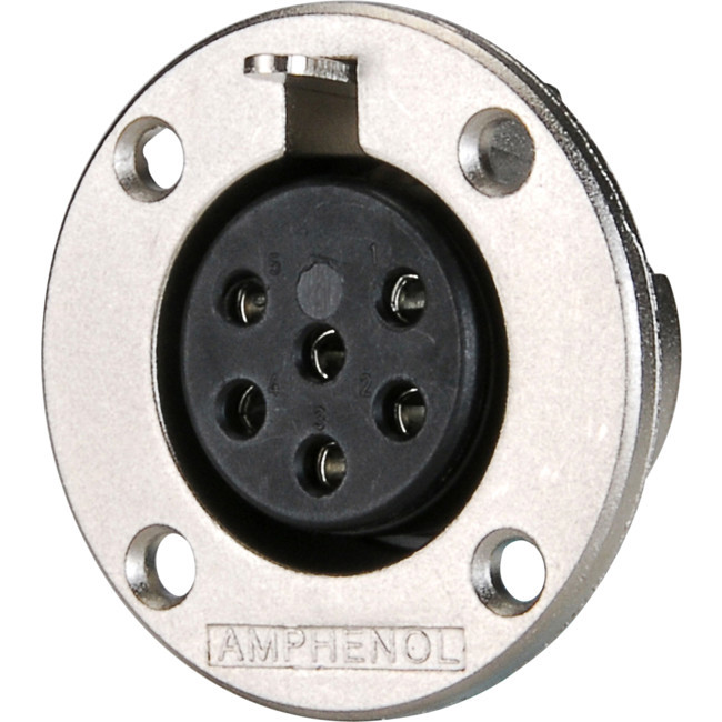 AMPHENOL EP6-13P 6-PIN PANEL MOUNT SOCKET HIGH PERFORMANCE SPEAKER CONNECTOR