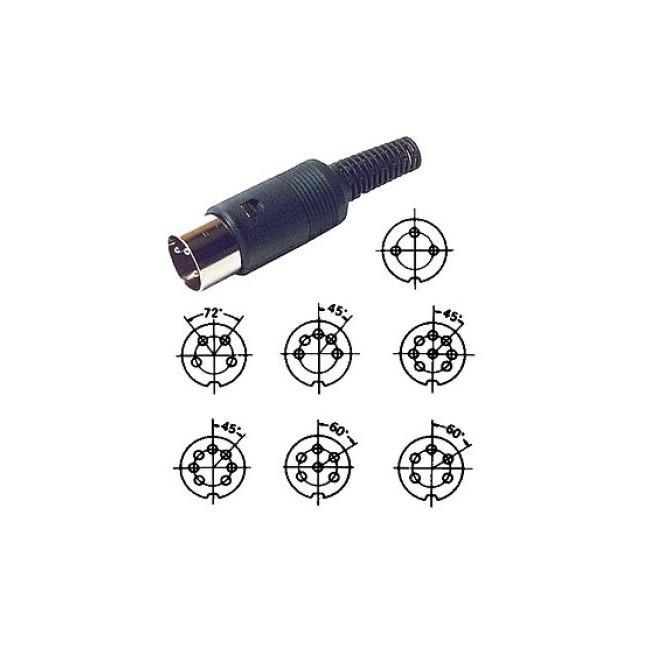 PD6081 6 PIN DIN LINE PLUG 60░ PIN SPACING