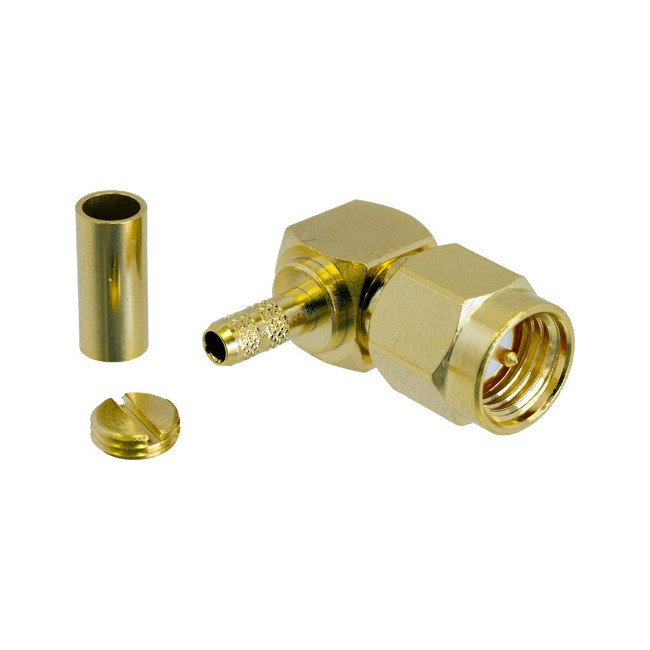 PG1609 SMA RIGHT ANGLE CRIMP PLUG SUITS RG174U