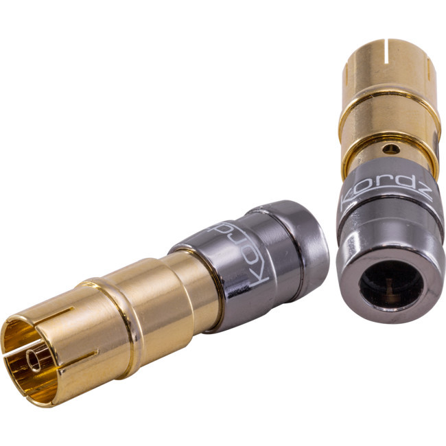 KORDZ RC6TVF GOLD COMPRESSION PAL SOCKET CONNECTOR SUITS 6MM OD COAX