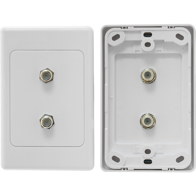 PRO2 PR3860 TWIN 'F' TYPE TV WALL PLATE DUAL 2X 'F' SOCKET TO SOCKET