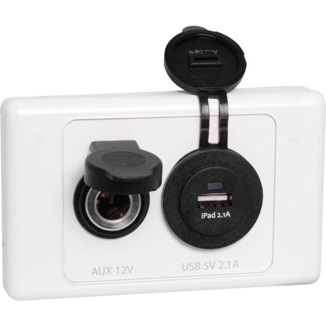L1042 USB AND MERIT 12V WALL PLATE CARAVAN RV 5V