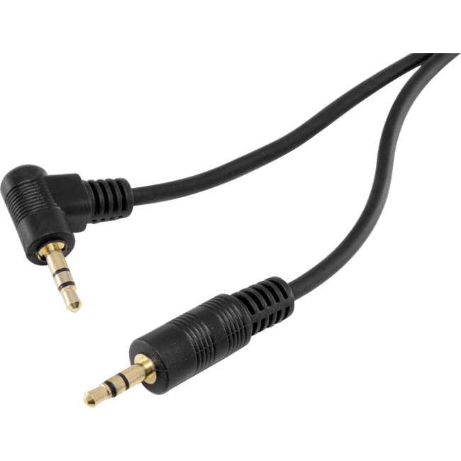 LA1032 STEREO 3.5MM LEAD - 2M 1 STRAIGHT 1 RIGHT ANGLE PLUG