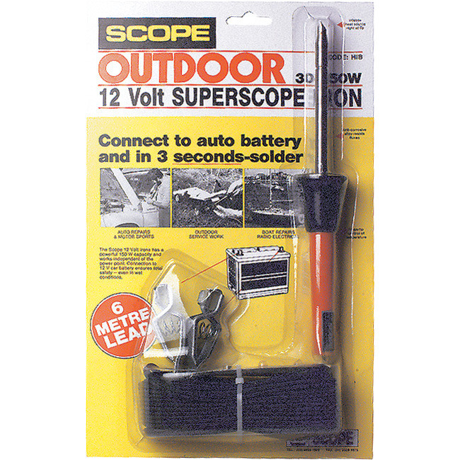 SCOPE HIB 12V DC BATTERY SOLDERING IRON CLIP TO CAR/ SLA BATTERY SCOPE