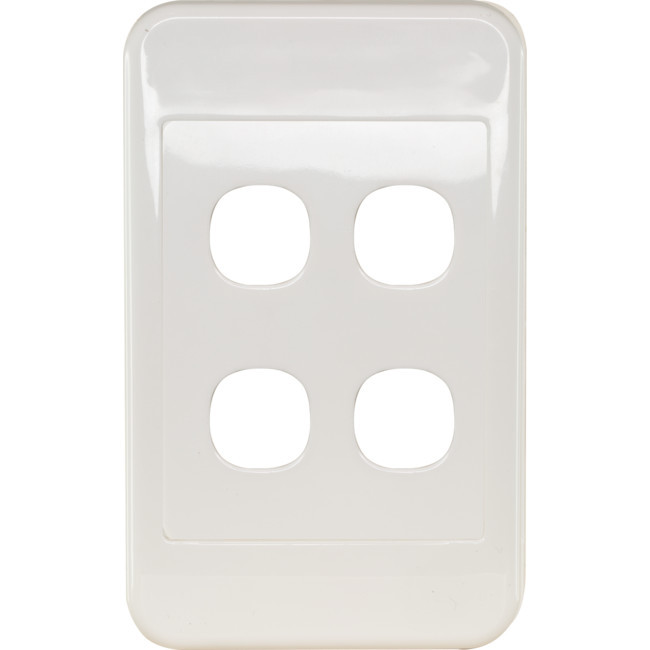 CLIPSAL PK4594 4 GANG WALL PLATE WHITE CLIPSAL 2000 SERIES